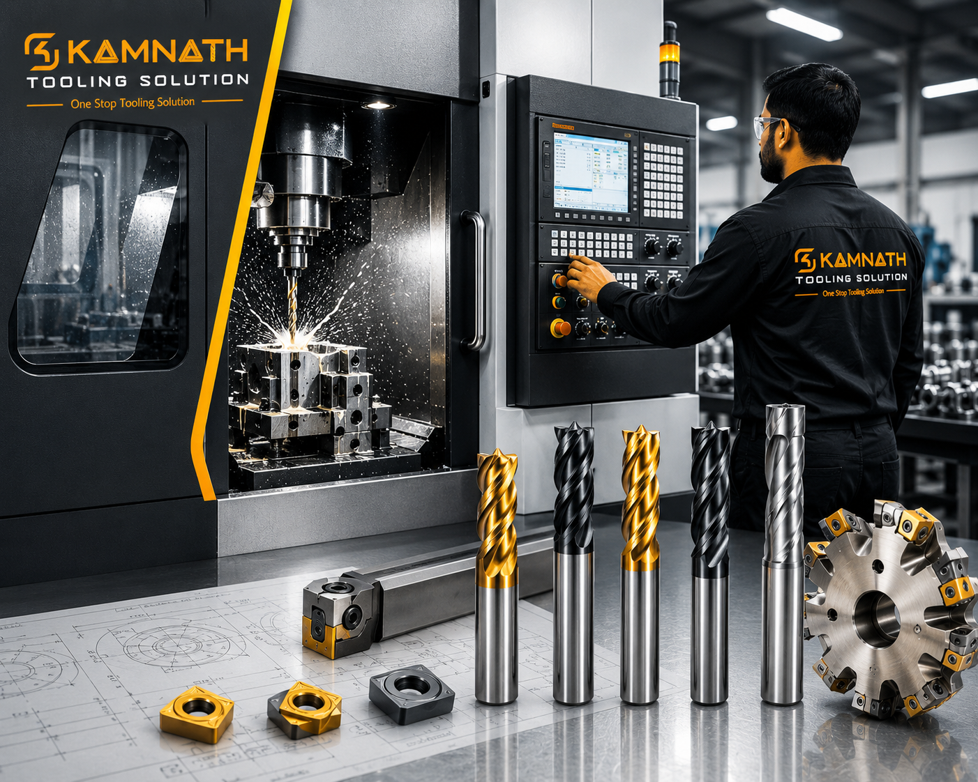 CNC machine operation and cutting tools